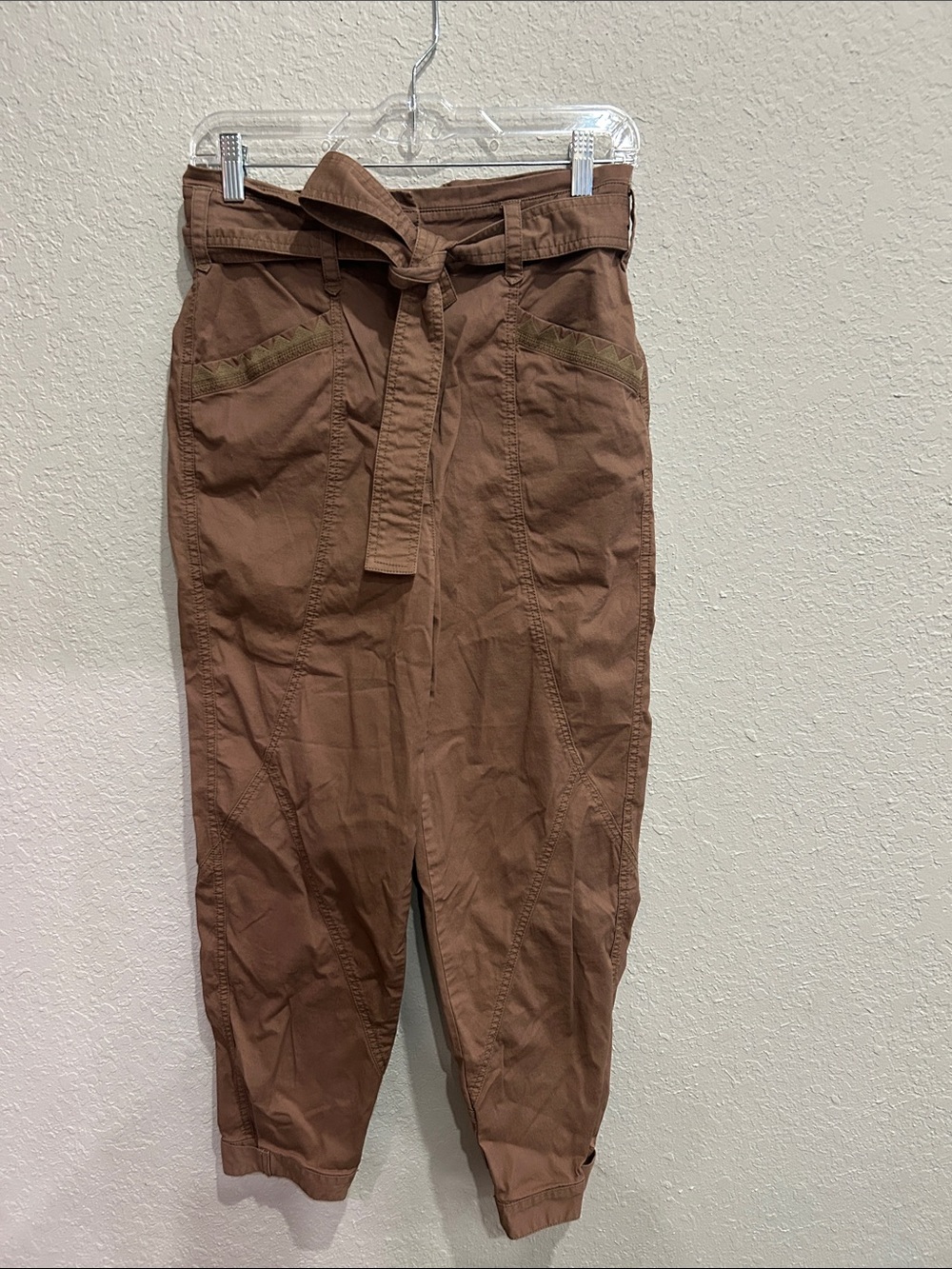 Anthropologie Women’s Pants in Warm Brown with Belt